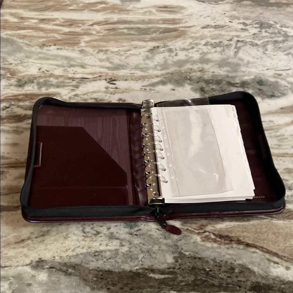 Elegant Burgundy Leather Planner